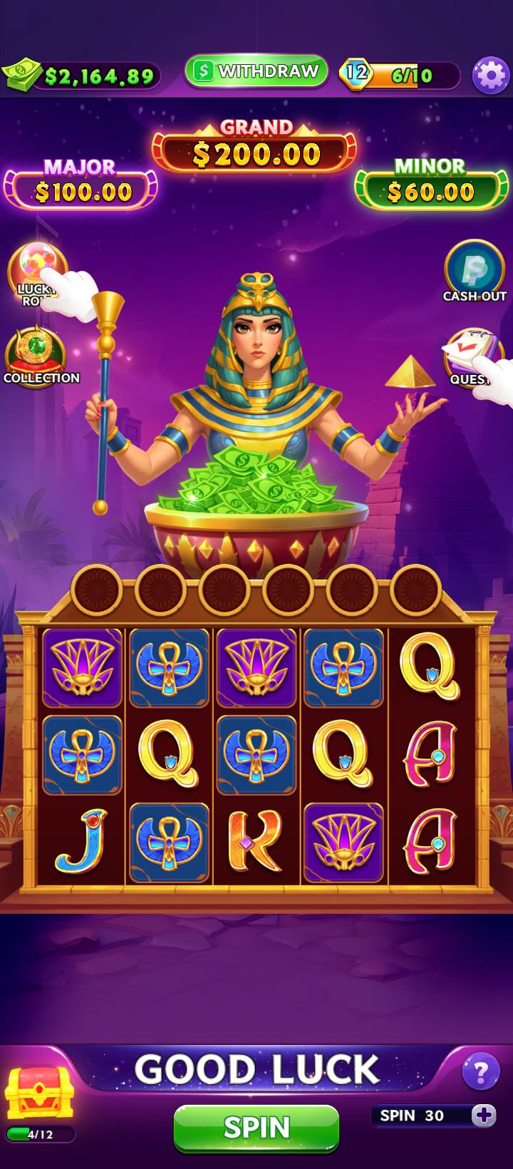 App interface showing promised earnings of $2,000